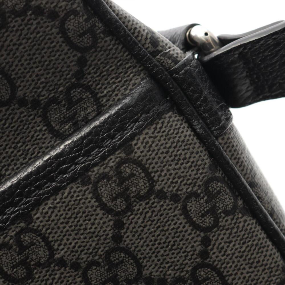Gucci GG Supreme shoulder bag in coated canvas and leather, gray black, 768391 - Picture 7 of 9
